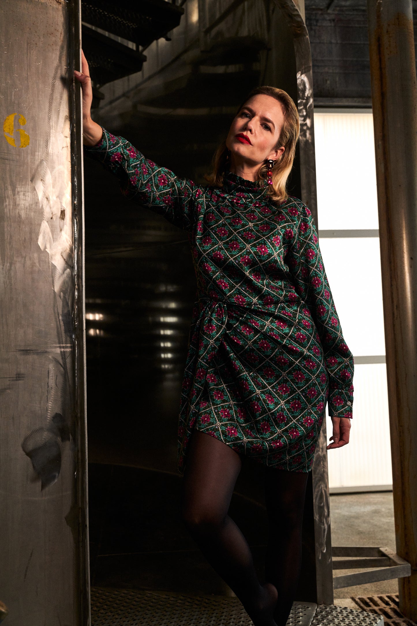 Robe Courte en soie - Verte - Etincellante