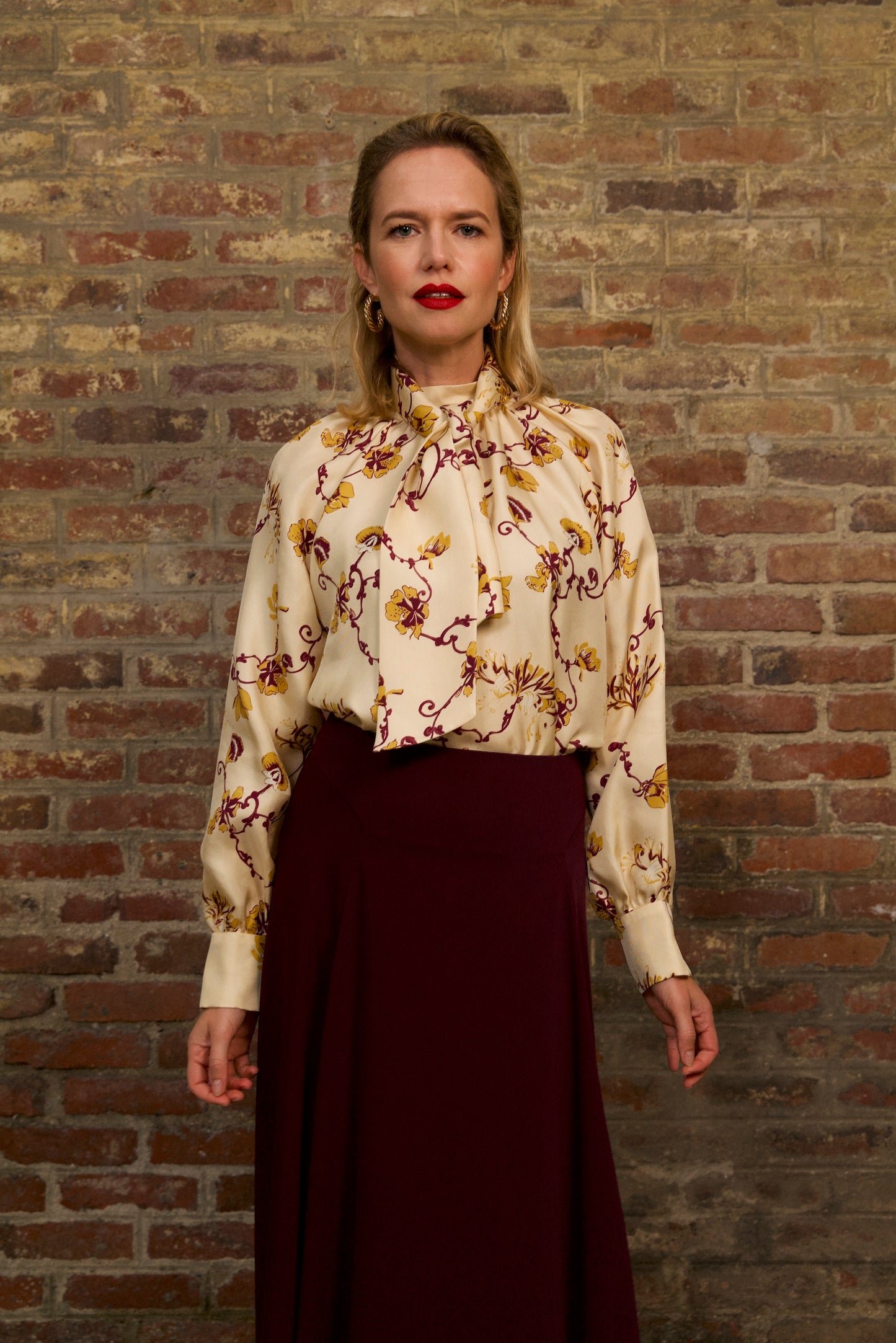 Blouse Col Cravate en soie