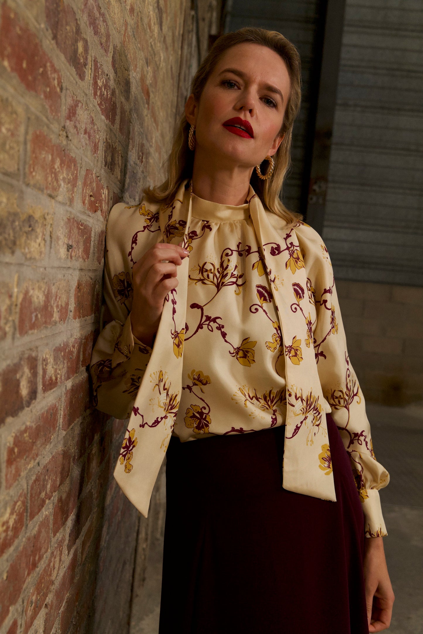 Blouse Col Cravate en soie