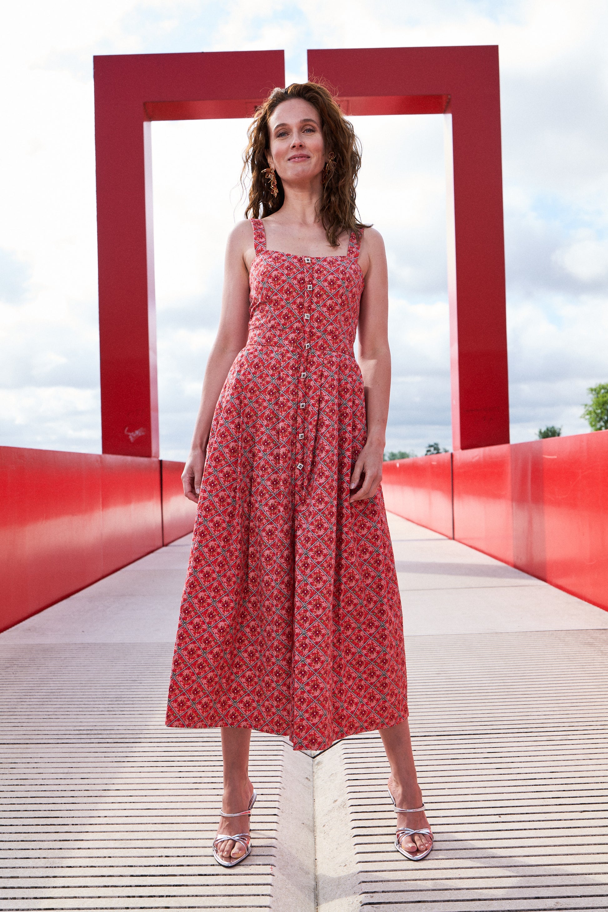 Robe bustier, robe longue, robe rouge