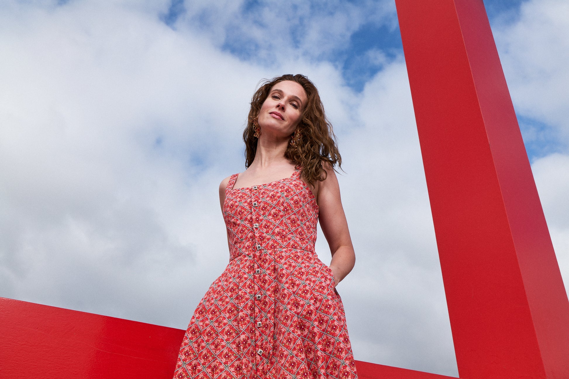 Robe bustier, robe longue, robe rouge