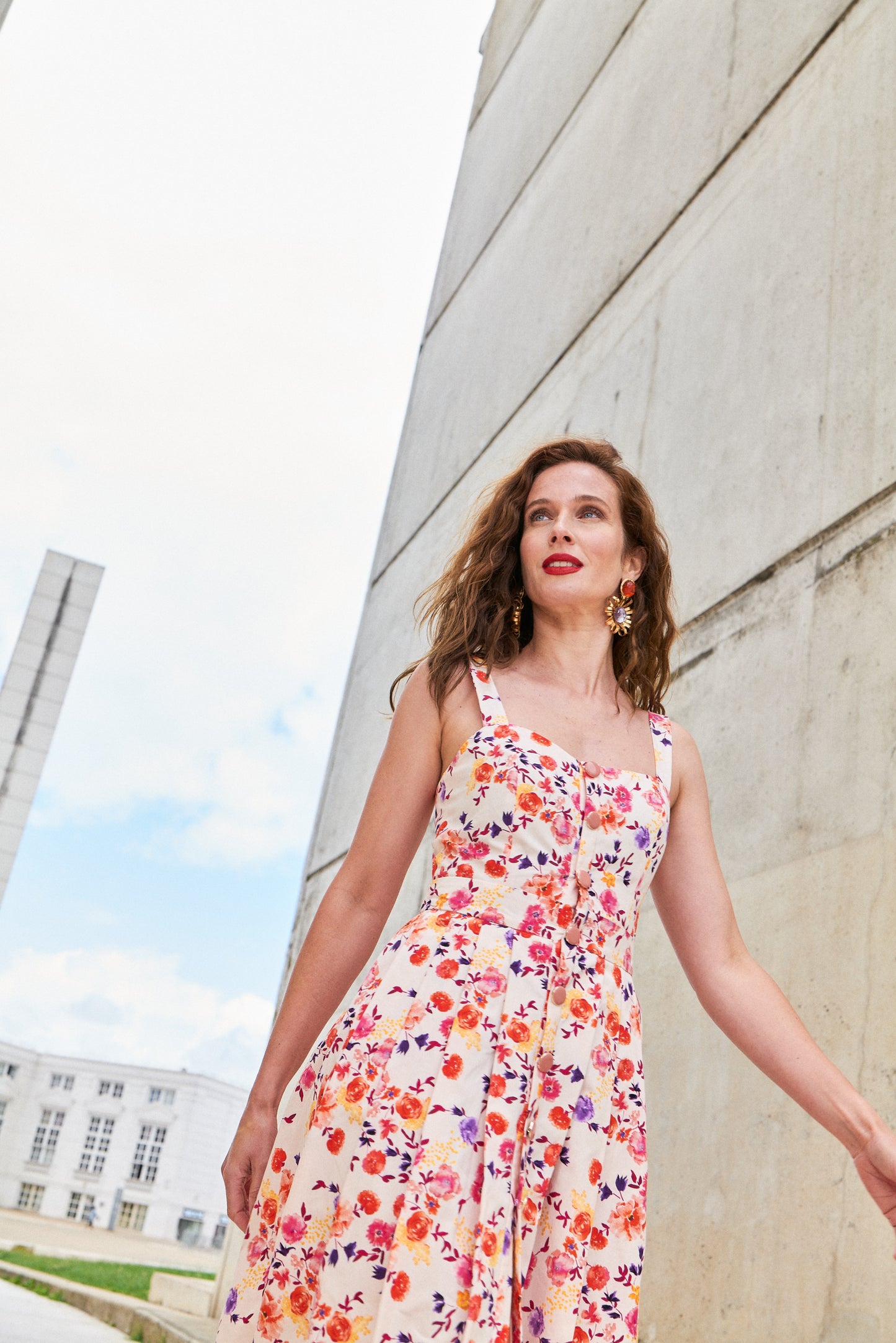 Robe bustier, robe longue, robe à fleurs