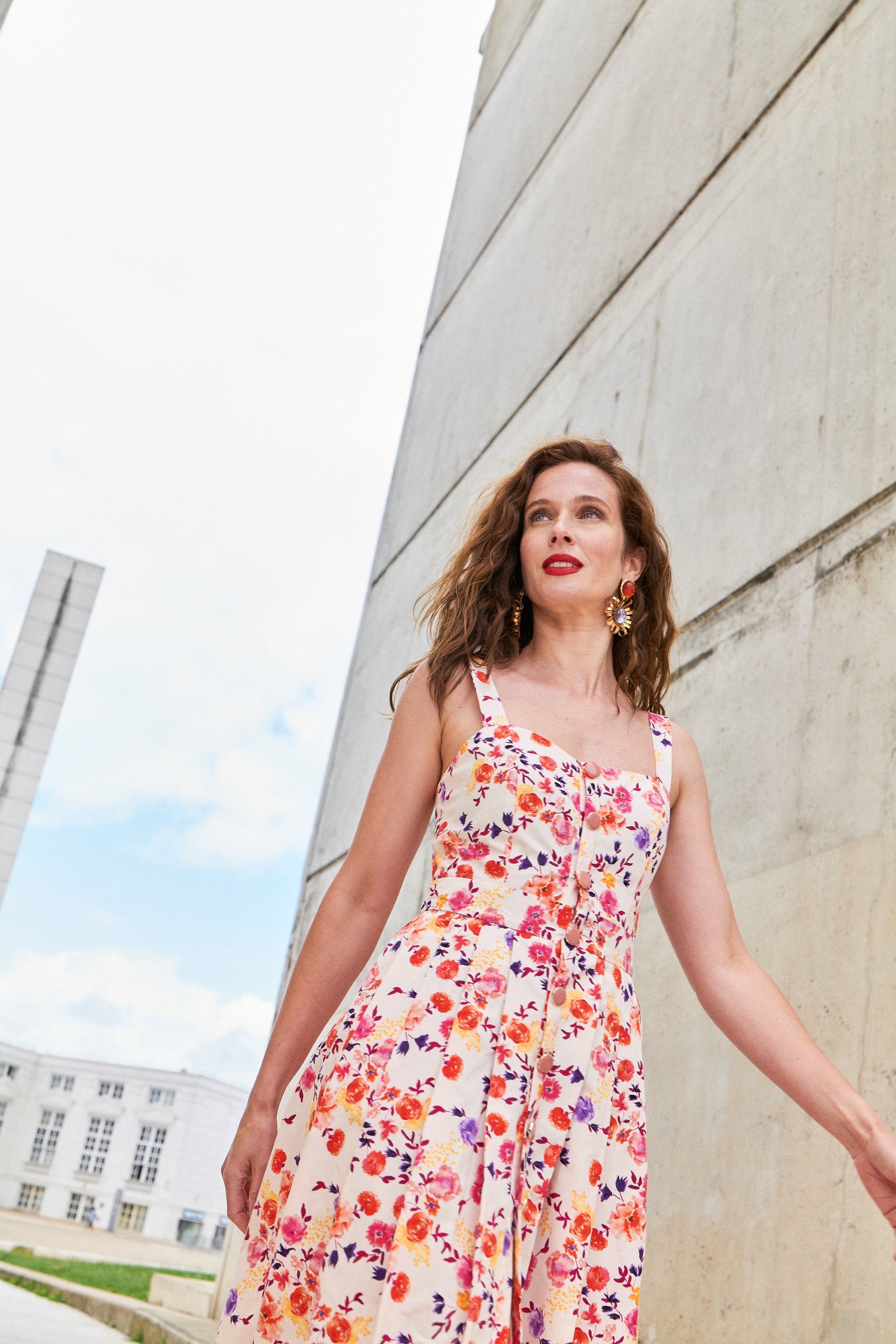 Robe bustier, robe longue, robe à fleurs